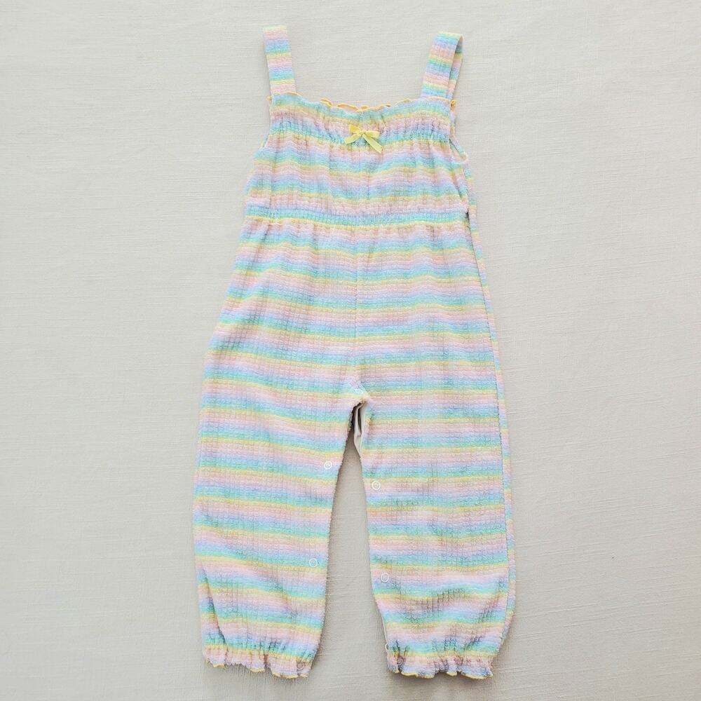 Vintage Pastel Rainbow Striped Pantsuit 24 months